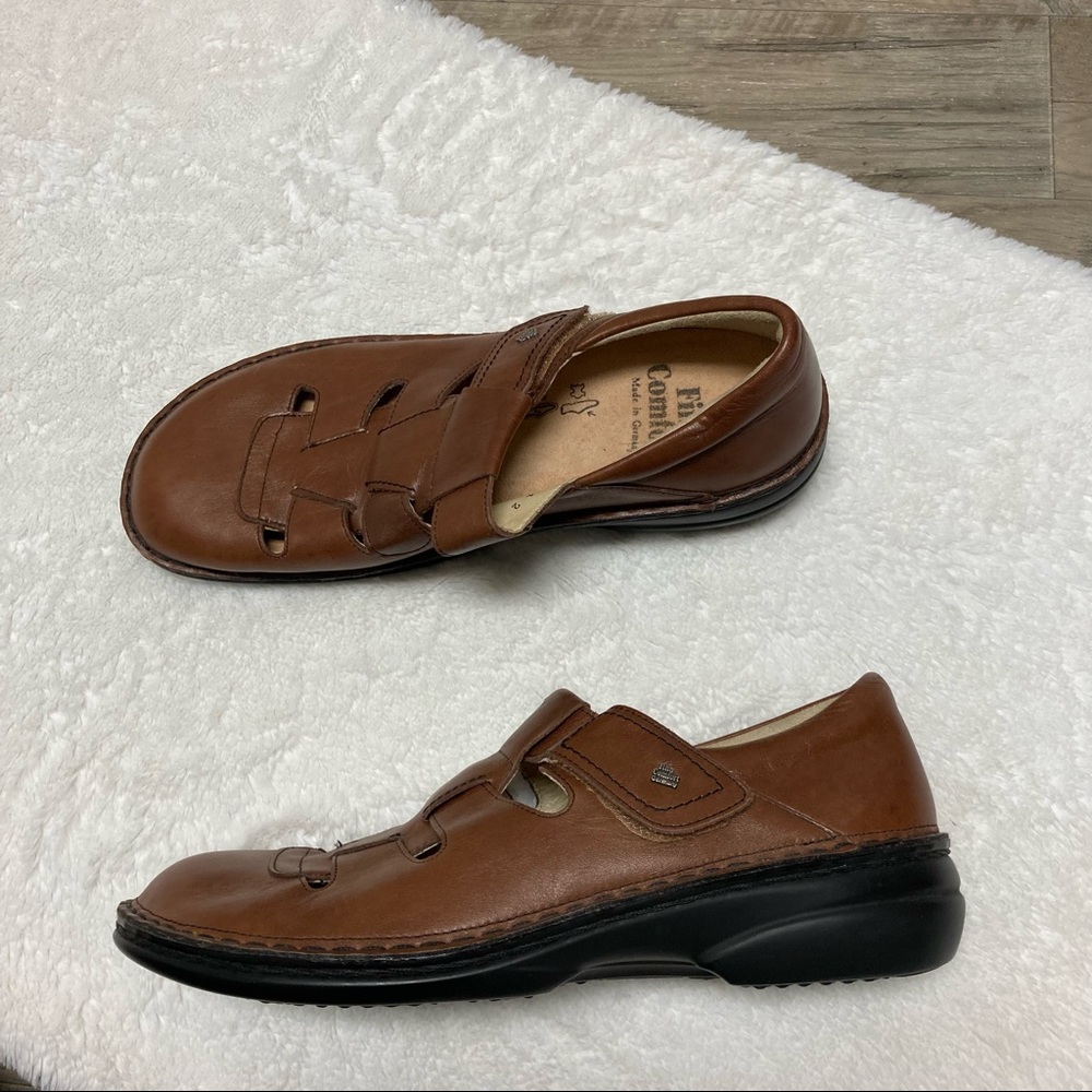 Finn Comfort Quebec Brown leather shoes 42, US 11, 11.5